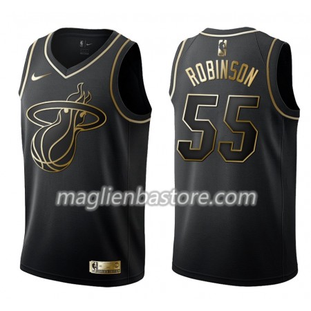 Maglia NBA Miami Heat Duncan Robinson 55 Nike Nero Golden Edition Swingman - Uomo